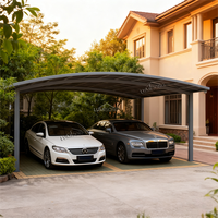 Abri de voiture extérieur moderne de luxe pour 2 véhicules, structure en aluminium, auvent en polycarbonate, abri de stationnement pour voitures, garantie 10 ans pour usage résidentiel