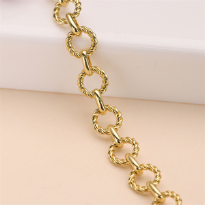 Chất lượng cao 18K vàng thực mạ đồng thau chuỗi, thành phần Vòng cổ Phụ kiện dây chuyền,, kích thước lớn Vòng vàng brass <span class=keywords><strong>chains</strong></span> - Product Image 2