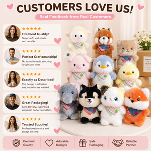 Venta <span class=keywords><strong>al</strong></span> por mayor de fábrica: Llavero de peluche suave y esponjoso con diseño de animales gorditos redondos con bufanda, 11 diseños surtidos - Product Image 5