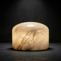 Lampe de table élégante et minimaliste à LED avec variateur d'intensité progressif, commande tactile, en albâtre naturel de luxe, sans fil