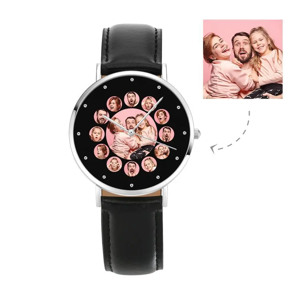 40Mm Man Watch 2022 Custom Family Photo Watch Collage 13 Instagram Pictures Watch In Photo