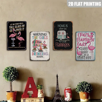 Let Me Pour You a Tall Glass of Get Over It Flamingo, Letrero Metálico Vintage, Decoración de Pared Retro Divertida para Bar