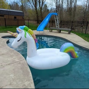 Inflatable Unicorn <b>Pool</b> Float Adult Size, 114 X 47 X 45 Inch Large Blowpipe <b>Pool</b> Float Ride, Party Decoration Casual Toy - Product Image 4