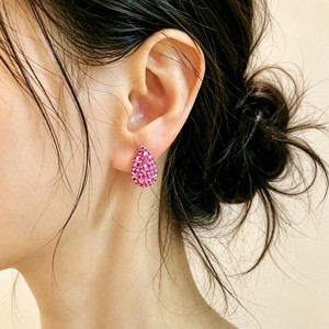 Xinfly Solid 18K Gold Natural Pink Sapphire Diamond Huggie <b>Earrings</b> Teardrop Outline 2.0ctw AU750 Niche Jewelry Factory Price - Product Image 6
