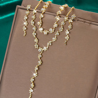 Ensemble de bijoux de qualité supérieure avec collier à pampilles, boucles d'oreilles et bracelet, style classique pour femmes, idéal pour les fêtes, bijoux de mariée
