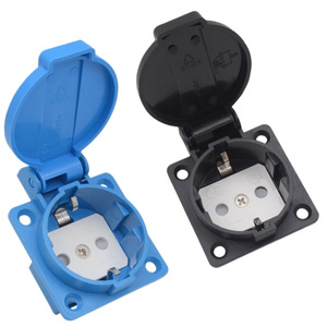 IP44 EU Germany Waterproof Electrical Schuko Socket With Cover With - Product Image 1