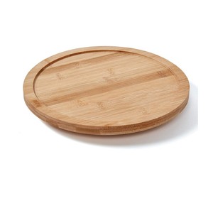 Round Natural Bamboo Serving Platter - Elegant Wooden <strong>Tray</strong> for Cheese, Fruits &amp; <strong>Desserts</strong>, Eco-Friendly &amp; Durable (OEM/ODM) - Product Image 1