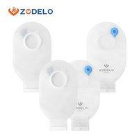 Zodelo En gros CE Sac de colostomie opaque en deux parties, auto-développé, 10 pièces/boîte, réutilisable, pour soins de stomie et ostomie, y compris l'ileostomie