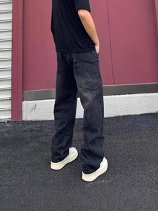 Yipi Shuai 100% ผ้ายีนส์ทรงตรงขนาดกลางสไตล์อเมริกันสำหรับฤดูใบไม้ผลิและฤดูใบไม้ร่วง - Product Image 5