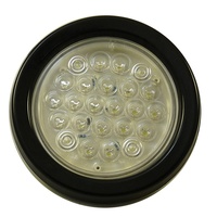 Feux de Travail Rondes à 24 LED de 4 Pouces 12V 24V Ambre Rouge Vert Clair pour Véhicules, Feux Arrière/Stop/Clignotants pour Camions et Remorques.