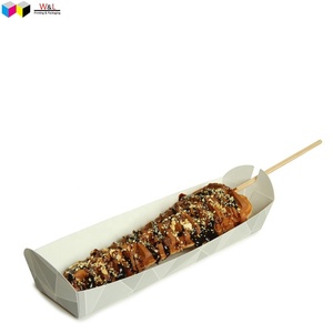 Plateau d'emballage recyclable à emporter à emporter <span class=keywords><strong>aller</strong></span> à 100% papier kraft de qualité alimentaire churros hot dog maïs chien - Product Image 5
