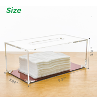 Distributeur de serviettes de luxe contemporain en acrylique transparent pour comptoir, hôtel, bureau