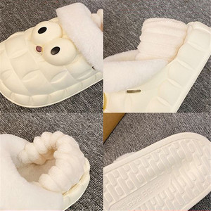 Accueil Hiver Chaud Furry Slides Femmes Coussin Amovible Imperméable Big Eye Chaussons d'Hiver - Product Image 6