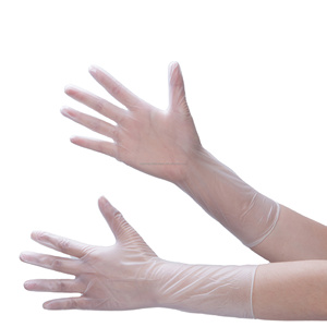 100% chlorure de polyvinyle sans poudre utilisation industrielle gant en PVC de 12 pouces de longueur gants en vinyle jetables - Product Image 1