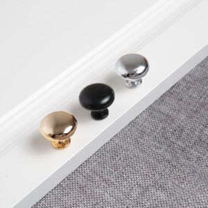 European Mushroom Zamak White Black Single Hole Simple Wardrobe Cabinet Round Handle <strong>Knobs</strong> - Product Image 1