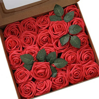 Boîte de roses artificielles écologiques, roses artificielles en mousse préservées pour les décorations de mariage, d'anniversaire, de Noël et de la Saint-Valentin