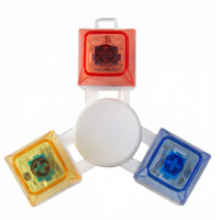 Fidget Spinner Mécanique Lumineux à Boutons de Clavier, Jouet Anti-Stress en Plastique pour l'Anxiété et l'Ennui, 6,5 cm
