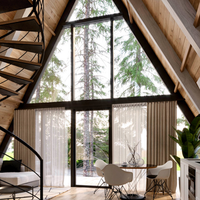 Kit de cadres photo motifs maison en bois, forme triangulaire, impression bleue