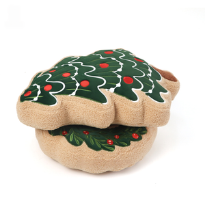 Coussin décoratif brodé personnalisé en forme de couronne de Noël verte pour canapé, ornement douillet pour un joyeux Noël - Product Image 3