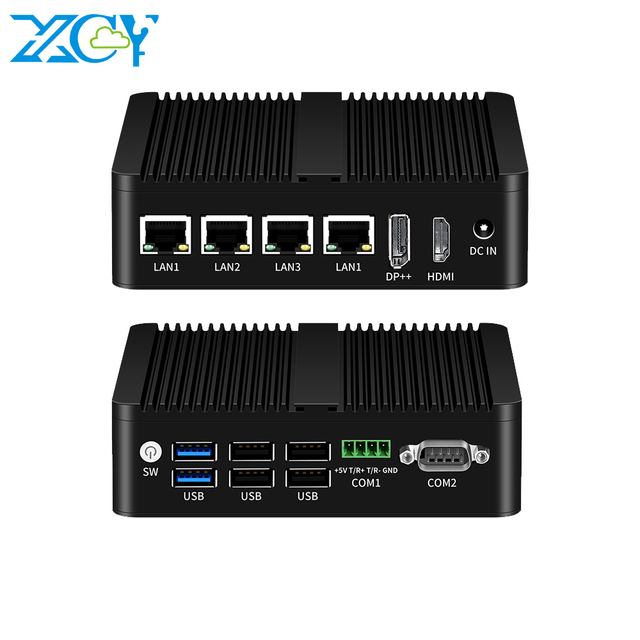Industrial Mini PC Intel N100 4 Gigabit Ethernet Port Firewall Network Server Computer Ubuntu Linux Pfsense Soft Router