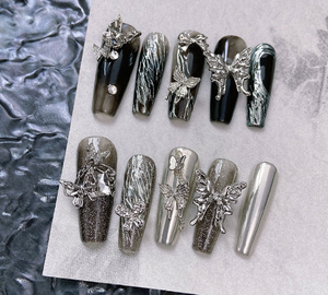 Kim loại lấp lánh sequin cắt tỉa bin bướm loạt hợp kim trang sức - Product Image 5