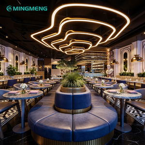 Light luxury restaurant booth seating Custom cafe furniture set Marble <b>top</b> cafe <b>tables</b> Chairs for restaurant sofa set - Product Image 6