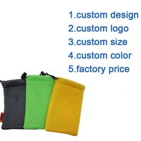 Kunden spezifische kleine blaue Nylon-Netz-Kordel zug beutel für Geschenk