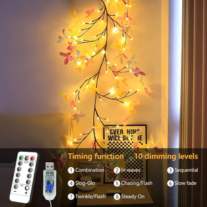 Lumière LED en rotin, forme flexible, papillon, fleur, Noël, intérieur, télécommande, pour décoration intérieure, ambiance romantique - Product Image 6