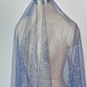 Abito da sposa in maglia di pizzo con ricamo a caldo multicolore in polvere abbronzante tessuto da sposa fatto a mano fai da te con spolveratura in oro - Product Image 5