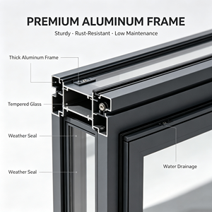 Kit Veranda Moderna <span class=keywords><strong>di</strong></span> Lusso <span class=keywords><strong>in</strong></span> Lega <span class=keywords><strong>di</strong></span> Alluminio per Tre Stagioni con Sistema <span class=keywords><strong>di</strong></span> Drenaggio Nascosto, <span class=keywords><strong>Vetro</strong></span> Temperato Doppio Isolante Triangolare per <span class=keywords><strong>Giardino</strong></span> - Product Image 2