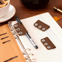 Porte-stylo pour classeurs et carnets, clip à stylo ultra-fin en cuir PU, idéal pour les cadeaux de rentrée scolaire