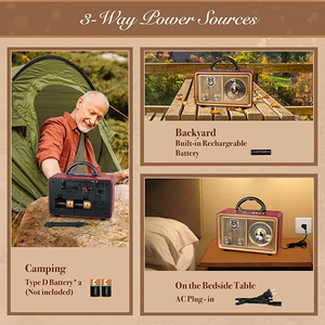 M-110BT Kemai China Bass Short 5 en 1 Haut-parleur en bois rétro portable Transistor Usb X-Bass Sw Am Fm Radio - Product Image 3