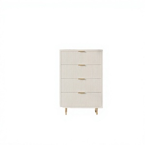 Commode haute à 4 tiroirs de style scandinave, vente en gros d'usine, couleur et taille personnalisables, en bois de pin et fer - Meubles de chambre à coucher - Product Image 2