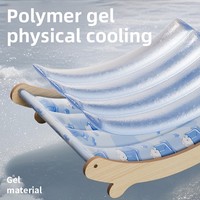 Hamac pour animaux de compagnie avec coussin de refroidissement amovible, imperméable, en bois, pour l'été, imprimé dessin animé tendance, pour chats, intérieur et extérieur