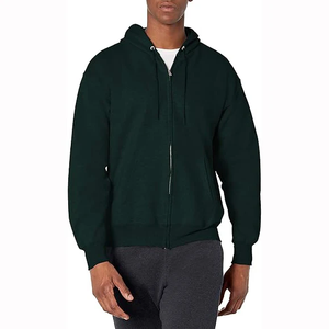 Streetwear Custom Logo <b>Men</b> Winter Solid <b>Plain</b> Dyed Heavyweight 100% Cotton Fleece Zip-Up <b>Hoodie</b> - Product Image 6