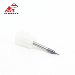 Mata bor CNC karbida mikro 2 Galur, mata bor untuk baja 0.1mm CNC karbida padat 2 galur HRC60 ukuran mikro, mata bor ujung penggunaan Dental - Product Image 2