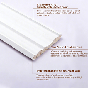 Panel <span class=keywords><strong>de</strong></span> Cornisa <span class=keywords><strong>para</strong></span> Techo, Tiras Decorativas <span class=keywords><strong>de</strong></span> Madera con Imprimación Blanca, Moldura <span class=keywords><strong>de</strong></span> Techo <span class=keywords><strong>para</strong></span> Cornisa <span class=keywords><strong>de</strong></span> Villa - Product Image 4