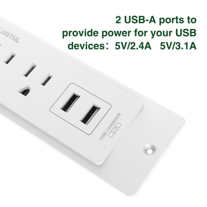 3 cửa hàng lõm Dải điện với chỉ số, thanh điện với cổng USB, tăng bảo vệ dây mở rộng, ETL chứng nhận - Product Image 4