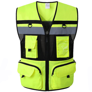 9-Pocket Orange Summer Mesh Motorrad weste Hochs ichtbarer reflektieren der Sicherheits mantel für Autofahrer Nacht warn weste - Product Image 2