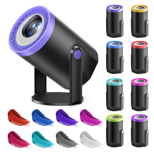 Portable LED HD Projector 200ANSI Lumens Android 14 Native Resolution 720p Mini Home Cinema Projector