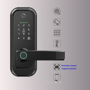 Tuya Smart Wifi Lock With Peerhole Viewer Camera to Capture <strong>Pictures</strong> Digital <strong>Biometric</strong> Fingerprint Locks With Lever Handle - Product Image 4