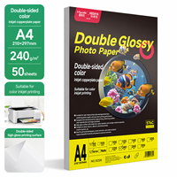 Papel Fotográfico A4 de 240 g/m², 50 Hojas por Paquete, Impresión de Tinta a Color por Ambos Lados, Alto Brillo
