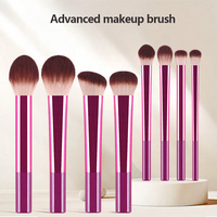 Ensemble de 8 pinceaux de maquillage professionnels multifonctionnels, poils synthétiques doux, manche en plastique, idéal pour les voyages, logo personnalisé OEM/ODM