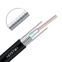 Kabel Serat Optik Outdoor 2 4 6 8 12 16 24 Core hilo Single Mode Multimode Berlapis Baja 2core 4core GYXTW Wire 4 Core