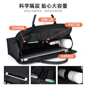 Oukchi Oxford Cloth Document Bag 15.6 Inch Waterproof Briefcase Business Meeting Case - Product Image 4