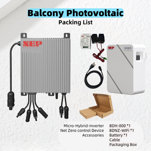 Kit photovoltaïque de balcon Micro-<span class=keywords><strong>Hybride</strong></span> à onduleur monophasé BDH-800 NEP IP65, comprenant batterie et dispositif anti-retour - Product Image 2