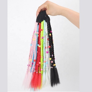 Vendita calda principessa di colore del bambino <span class=keywords><strong>treccia</strong></span> capelli parrucche per ragazze capelli coda di cavallo per bambini parrucca <span class=keywords><strong>treccia</strong></span> cravatta con perline estensione dei capelli - Product Image 2