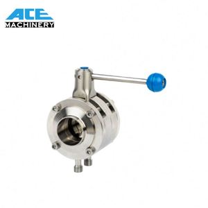 ACE vệ sinh DIN SS304/316L Hướng dẫn sử dụng Công Đoàn loại van bướm với thép không gỉ gripple xử lý - Product Image 2