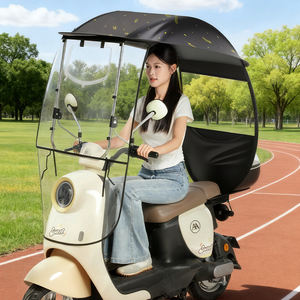 Parapluie de protection intégrale en polyester durable pour vélo électrique - Pare-soleil coupe-vent et imperméable pour <span class=keywords><strong>moto</strong></span> et scooter, pliable - Product Image 5