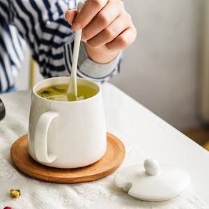 Ceramic Mugs Minimalist Design White 12oz Heat Resistant For Coffee Tea Drinking - Product Image 4